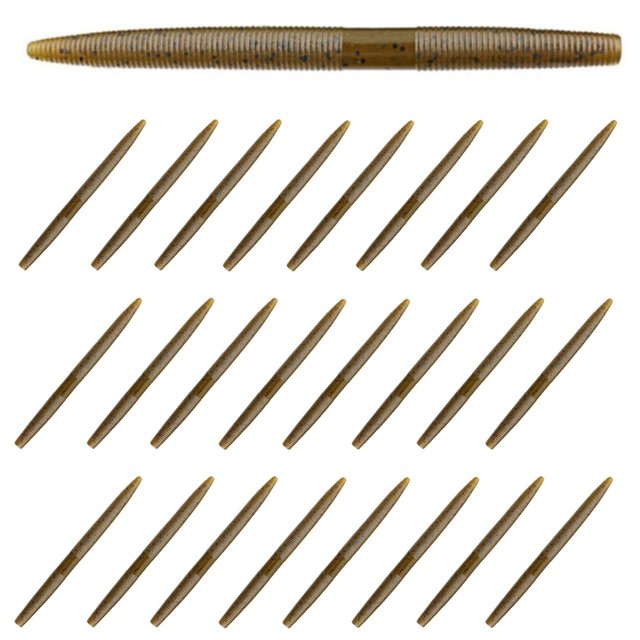 Reaction Tackle Wacky Worms / Soft Plastic Worm Stick Baits Green Pumpkin
