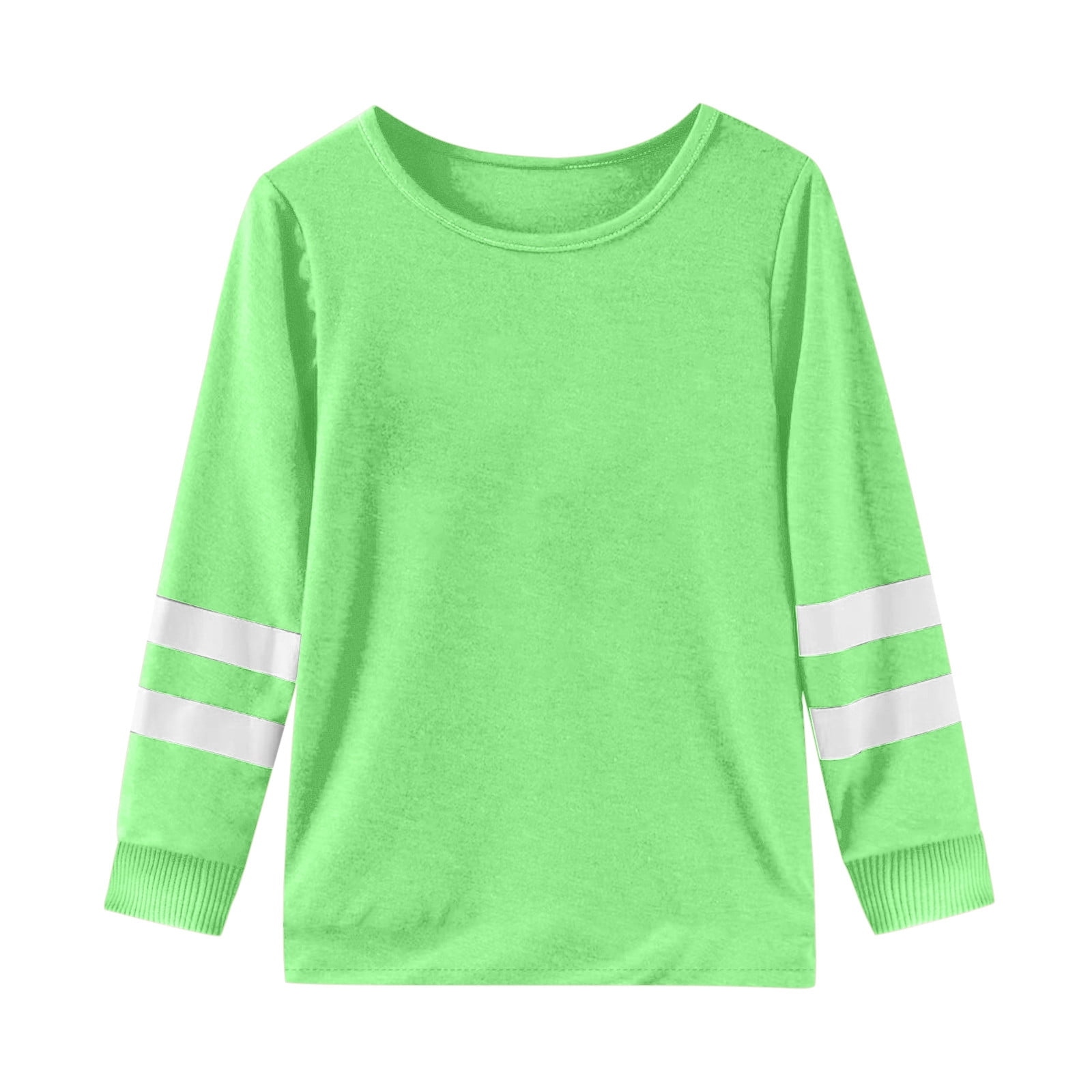 WEIYLL T-Shirts Graphiques pour Filles Manches Longues Poignets Col Ras du Cou Patchwork Chauds Doux Hauts de Sport pour 7-8 Ans