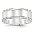 thumbnail image 1 of Bridal QDEB080-10 8 mm Sterling Silver Designed Edge Band - Size 10, 1 of 2
