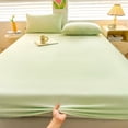 thumbnail image 2 of Ensemble de Drap-Housse et de Couvre-Lit Vert, Conception à Poche Profonde, 78,74 X 59,06 Pouces, Matière Peluche Douce Ultra Fine, Résistant au Rétrécissement et à la Décoloration, Vert, 2 of 6