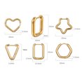 thumbnail image 2 of LYMAYTER Boucles d'Oreilles pour Femmes 1 Paire - Acier Géométrique, Multi - Formes, 2 of 7