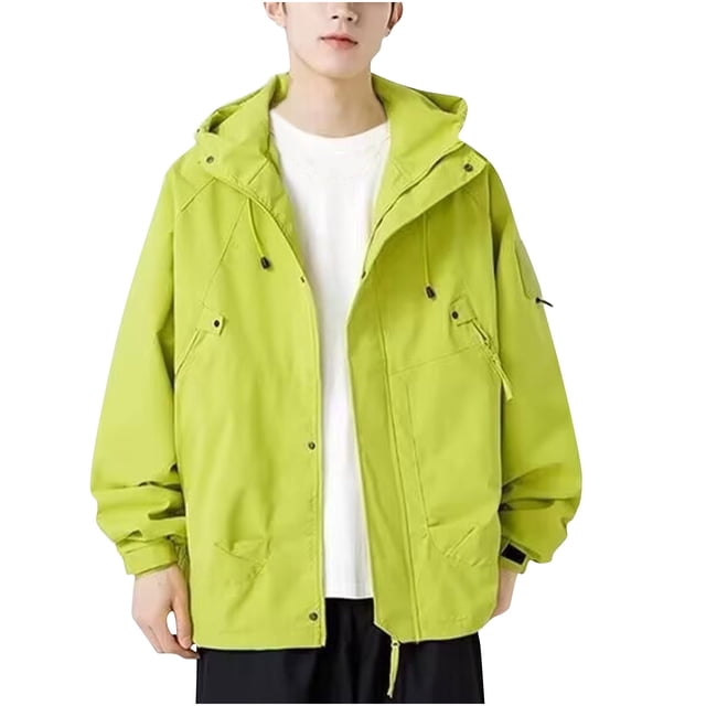 Styesk Jackets for Men Men's Spring And Charge Coat Thin Outdoor Mountaineering And Riding Windproof Work Coat