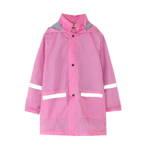 Xuewenshw Children's Boys Girls Button Rain Jacket Hooded Windproof Raincoat Kids Long Sleeve Hoodie Trench Boys Large Winter Coat