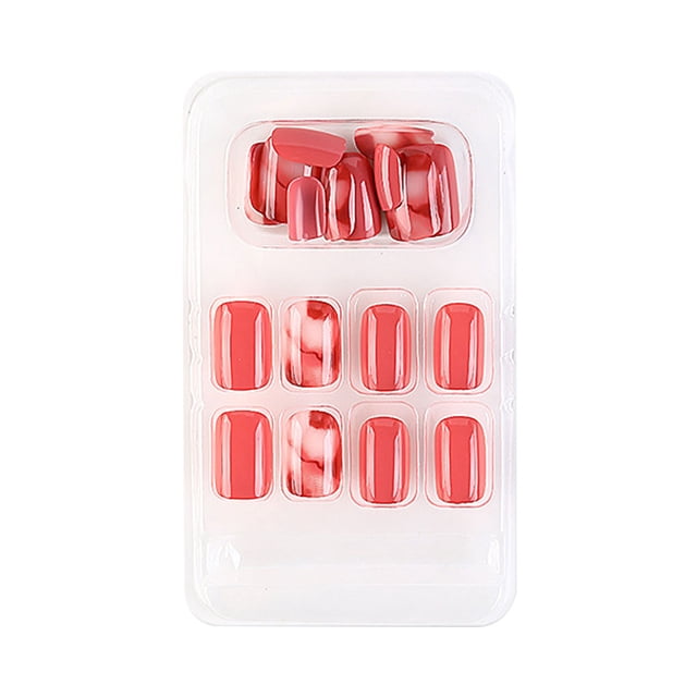 ziyahi False Nail Wearable Perfect Matching Simple to Wear No Irritating Odor Fake Fingernail Breathable Press Type Adjustable Paster Type 16 Type 34 F741 1Set