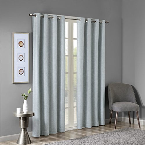 Maya Printed Heathered Blackout Panel Aqua 50x84"