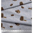 thumbnail image 3 of Soimoi Gray Poly Georgette Fabric Text & Cupcakes Food Print Sewing Fabric Yard 42 Inch Wide, 3 of 6