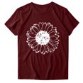 thumbnail image 2 of Babysbule Liquidation de Hauts pour Femmes T-shirt à Col Rond Imprimé à Manches Courtes de Mode pour Femmes Chemise Décontractée Ample Hauts, 2 of 6
