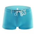 thumbnail image 1 of Mens Low Waist Solid Color Striped Drawstring Hot Spring Quick Dry Swimming Briefs, 1 of 9
