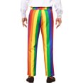 thumbnail image 3 of INSPIRE CHIC Striped Dress Pants for Men's Contrast Color Stripe Trousers 30 Rainbow, 3 of 5