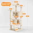 thumbnail image 3 of Yaheetech 54"H Cat Tree Tower with 3 Scratching Posts, Beige, 3 of 7
