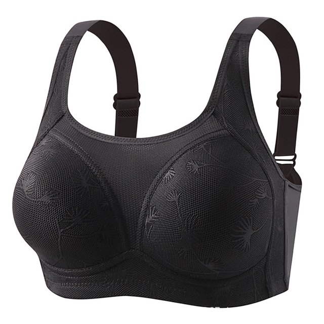 VEKDONE Woman's Back Buckle Thin Style Ventilate Large Size Bra Without Steel Rim Black 46/105