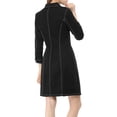 thumbnail image 2 of INSPIRE CHIC Robe-Chemise en Denim pour Femme, Manches 3/4, Mini Robe Chemise en Jean à Boutons, TG, Noir, 2 of 8