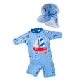 thumbnail image 4 of Sunnyoo Infant Boys Short Sleeve Zip Up Rash Guard One-Piece Swimsuit Quick Dry Bathing Suit, 4 of 6