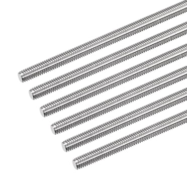 Fully Threaded Rod M6 x 500mm 1mm Thread Pitch 304 Stainless Steel Right Hand Threaded Rods Bar Studs 6 Pack