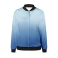 thumbnail image 4 of Swstbby Liquidation d'Économies d'Automne! Vestes d'Automne pour Femmes, Chandail à Manches Longues Ample pour Femmes avec Fermeture Éclair, Veste Décontractée en Grosse Maille Style Baseball Bleu G, 4 of 5