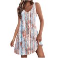 thumbnail image 2 of Ovzne Robes de Plage pour Femmes Robe Décontractée pour Femmes avec Poches Robe d'Été Boho de Plage Robe T-Shirts Robe Col en V Robe Débardeur Ample Robe Imprimée en Liquidation, 2 of 7