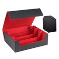 thumbnail image 4 of Esquirla Card Deck Box Holds 1800 Cards Game Card Storage Organizer Sports Cards Case Black Red, 4 of 8