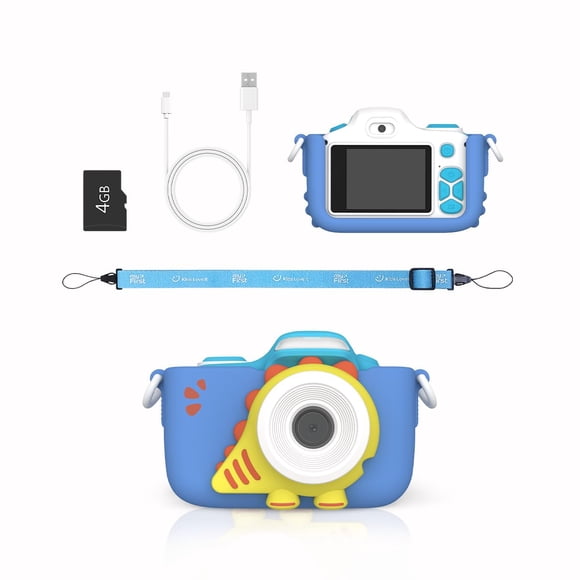 myFirst Camera 3 Mini Camera for Kids Christmas Birthday Gift for Boys Girls Adults Age 4-15 for Travel with Extra Selfie Lens 12MP HD Video Camera with Free Shockproof Case and Neck Lanyard (Blue)
