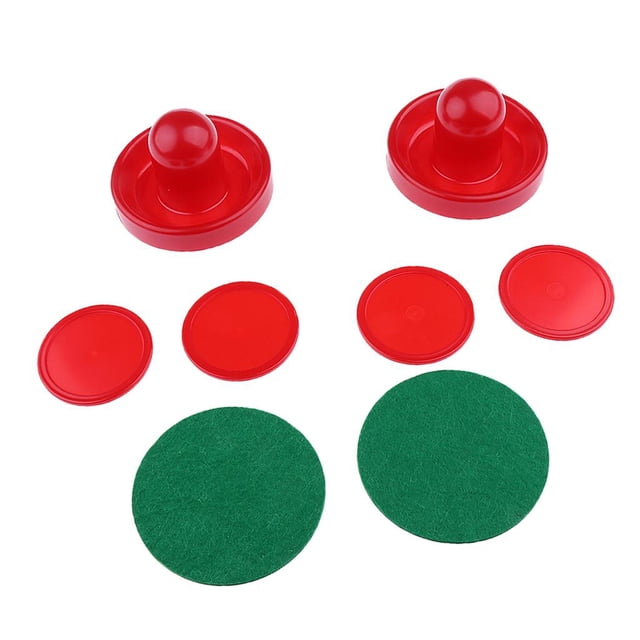 Deux Poussoirs en Feutre Attaquants Gardiens Plus Quatre Ensembles de Rondelles Sports - Rouge, P S
