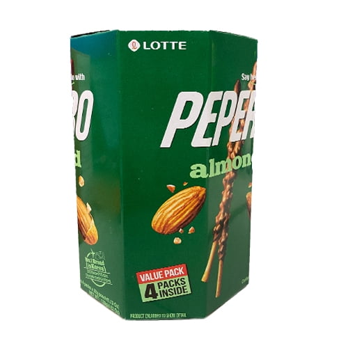 Lotte Pepero - Bâtonnets de biscuits, format familial - Amande 128 g