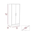 thumbnail image 3 of FM FURNITURE Rio 2-Door Wood Armoire with 1-Cabinet & One Hidden Drawer in White, 3 of 9