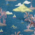 thumbnail image 1 of oneOone Georgette Viscose Blue Fabric Tropical Beach Craft Projects Decor Fabric Printed By The Yard 42 Inch Wide, 1 of 4