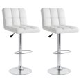 thumbnail image 1 of Costway Modern Swivel Bar Stools Set of 2 with Heavy-duty Metal Base & Footrest Back White, 1 of 9