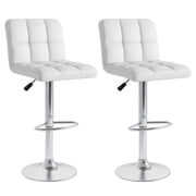 Costway Modern Swivel Bar Stools Set of 2 with Heavy-duty Metal Base & Footrest Back White