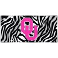 thumbnail image 1 of Oklahoma Sooners Pink Zebra Laser License Plate, 1 of 1
