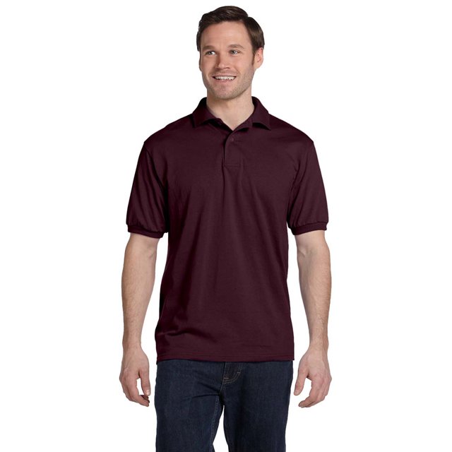 Hanes 054 EcoSmart Polo pour Hommes - Marron - Très Grand