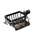 thumbnail image 1 of A Left Side Kitchen Sink Dish Drying Rack Over Faucet No Drilling Stainless Steel Drain Board For Dishes Sponges Utensils Organizer Under Sink Storage Solution For Kitchen Countertop, 1 of 5