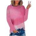 thumbnail image 2 of RKSTN Chemises à Manches Longues pour Femmes Mode Chandail à Col Rond Imprimé Teinture sur Nœuds Décontracté Sortie Blouses Amples Hauts, 2 of 4