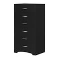 thumbnail image 2 of Commode 6 tiroirs pour Adulte, fini Noir solide, collection Step One de Meubles South Shore, 2 of 12