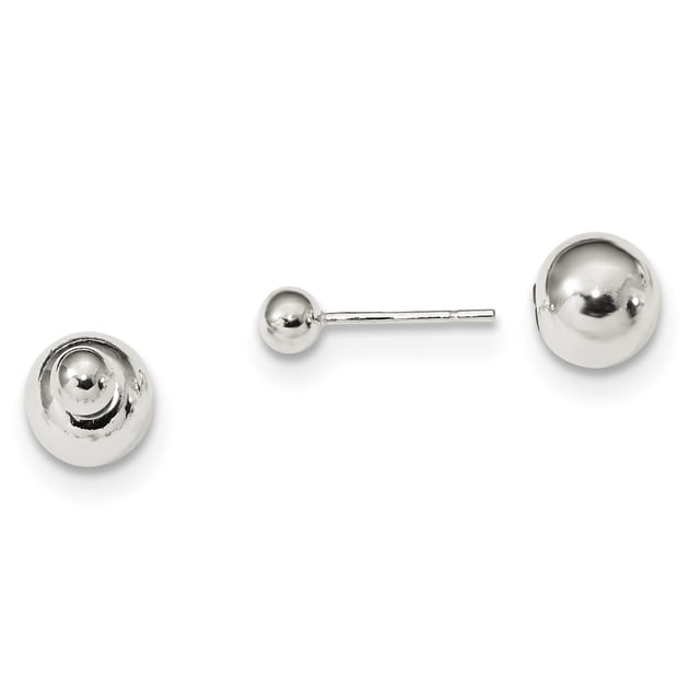 925 Sterling Silver 4mm/8mm Ball Stud Earrings Button