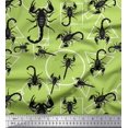 thumbnail image 1 of Soimoi Moss Georgette Fabric Geometric Shapes & Scorpion Insects Print Fabric by the Yard 42 Inch Wide, 1 of 1