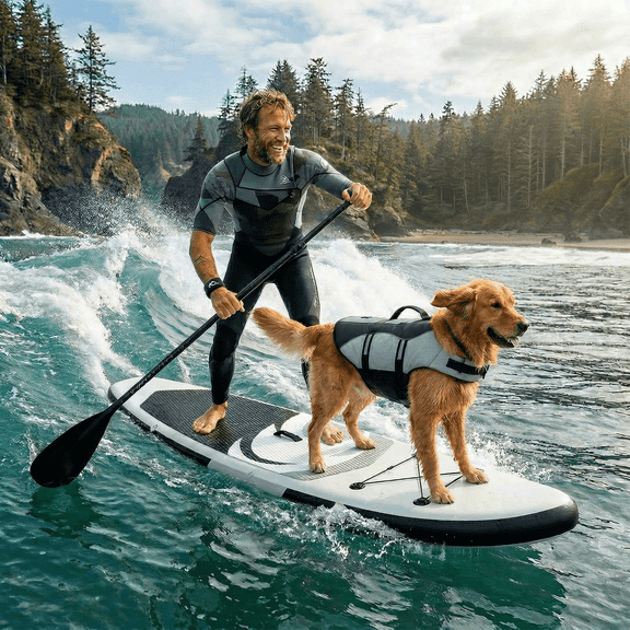Naipo Paddle Board Planche à Pagaie Gonflable 6 Po d'Épaisseur Sup avec Accessoires Planche à Pagaie Stand-up avec Pompage Rapide pour Adultes