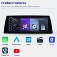 thumbnail image 3 of ZWNAV Ultra-Thin 12.3 inch Wireless CarPlay+Android Auto Retain Original Car Function Car Radio Stereo Multimedia Receiver for BMW 7 Series 2009-2012 Compatible with Original Car CIC System, 3 of 11