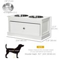 thumbnail image 3 of PawHut Bols Surélevés pour Grands Chiens avec Tiroir de Rangement, Blanc, 3 of 10
