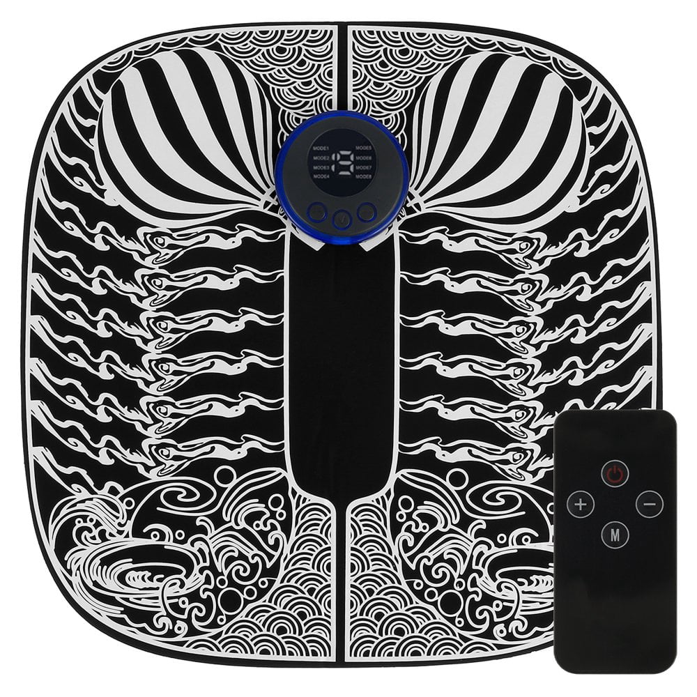 Foot Massager Mat - Electric Foot Massager Pad EMS Feet Massage Machine Portable Vibrating Foot Relax Mats with 6 Massage Modes and 19 Intensity Levels for Home and Office Use