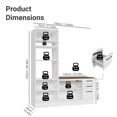 thumbnail image 3 of Madesa Hazel 2-Piece Kitchen Storage Set with 3 Door Pantry Cabinet and 3 Drawers Base Cabinet Adjustable Feet 74 Inch Wooden Modern Organization Units - White, 3 of 11