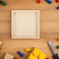 thumbnail image 4 of OULII 5Pcs Wooden Puzzle Organizer Trays Light Brown Natural Finish Portable Sturdy Square Display for Decor, 4 of 8