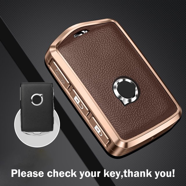 Aluminium Leather Car Key Fob Case Cover Holder Shell For Volvo S60 S90 XC60 V90