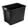 thumbnail image 3 of Bac empilable Sterilite 102 L, Grand bac de rangement en plastique opaque durable avec couvercle et  loquets, noir - 4 Pk, 3 of 9