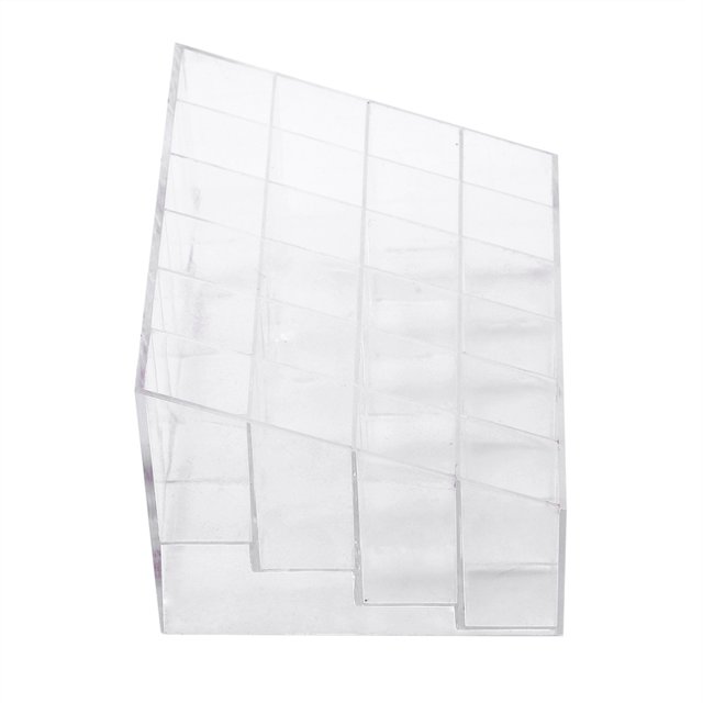 Dekaim Lipstick Stand, Transparent 24 Grids Lipstick Holder Organizer Display Stand Nail Polish Makeup Storage Box