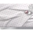 thumbnail image 3 of Soimoi White Rayon Fabric Pink Heart Print Sewing Fabric Yard 56 Inch Wide, 3 of 5