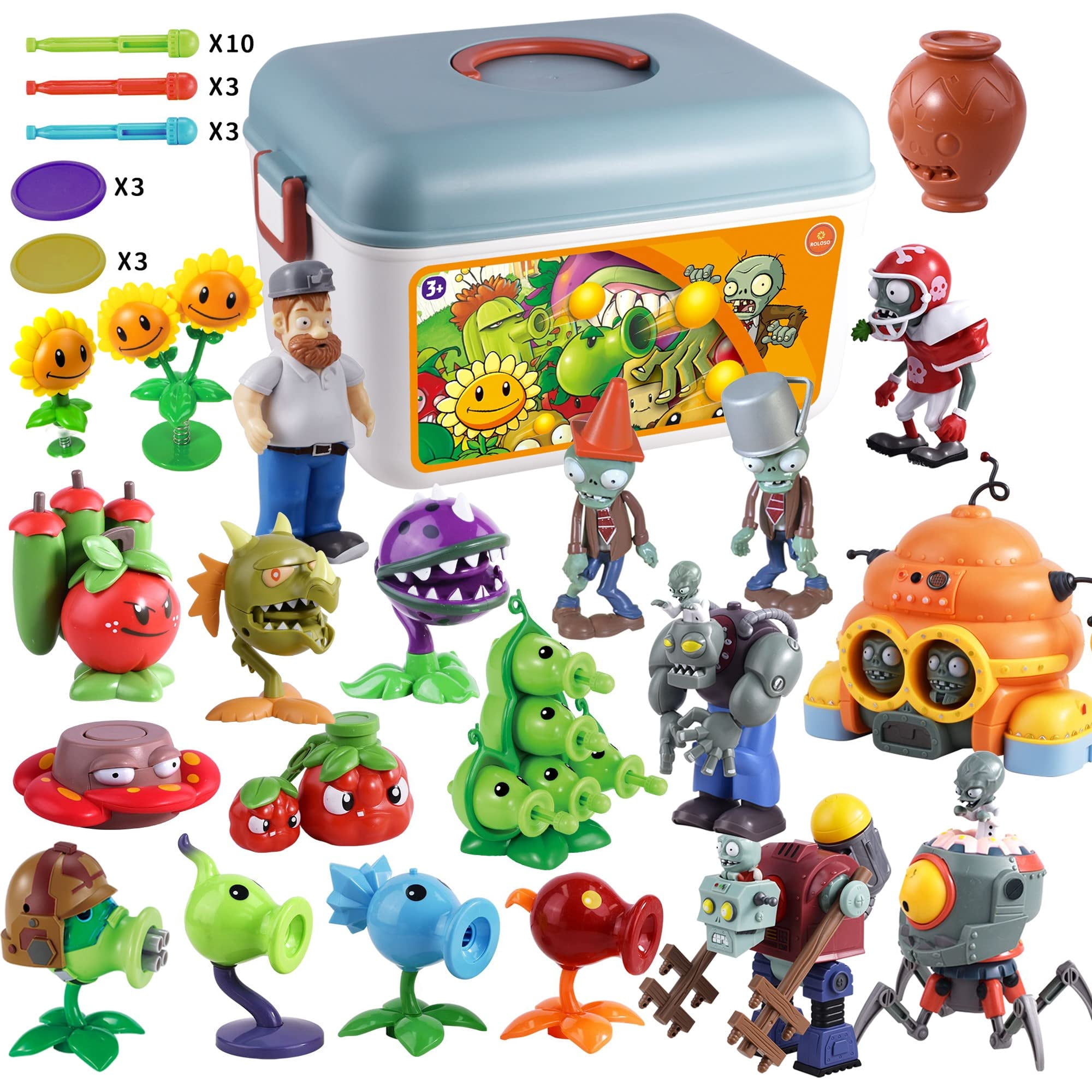 ROLOSO Plants and Zombies Toys Figures vs Peashooter Party Favors