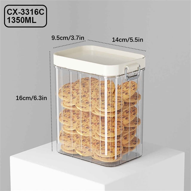 DcGZvy Kitchen Refrigerator Storage Tanks, Airtight Container Small Space Storage, Airtight Food Containers Baking Storage(1350ml)