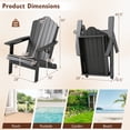 thumbnail image 3 of Gymax Lot de 4 Chaises Adirondack Pliantes pour Patio, Résistantes aux Intempéries, avec Porte-Gobelet, Cour, Gris, 3 of 9