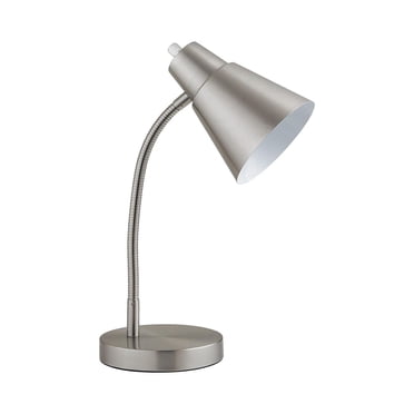 HOMETRENDS 17.5" Adjustable Gooseneck Desk Lamp, Brushed Nickel Finish