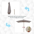 thumbnail image 4 of Outsunny Patio Umbrella, Sun Outdoor Umbrella with Bamboo Ribs for Garden, 4 of 10